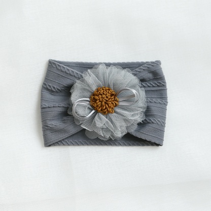 Color-block With Bow Hairband - Grey - image 5