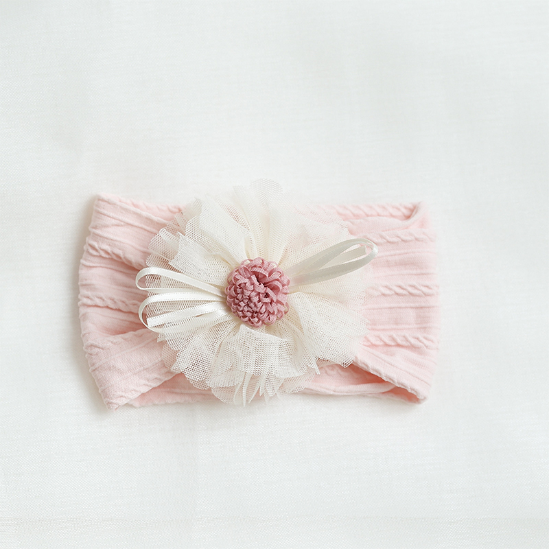Color-block With Bow Hairband - Light Pink-Beige - image 11