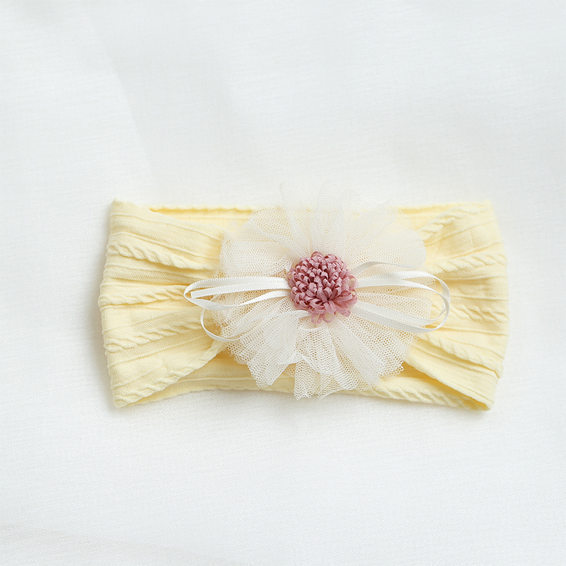 Color-block With Bow Hairband - Yellow - image 2