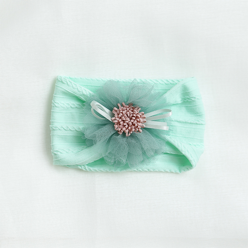 Color-block With Bow Hairband - Cyan - image 8