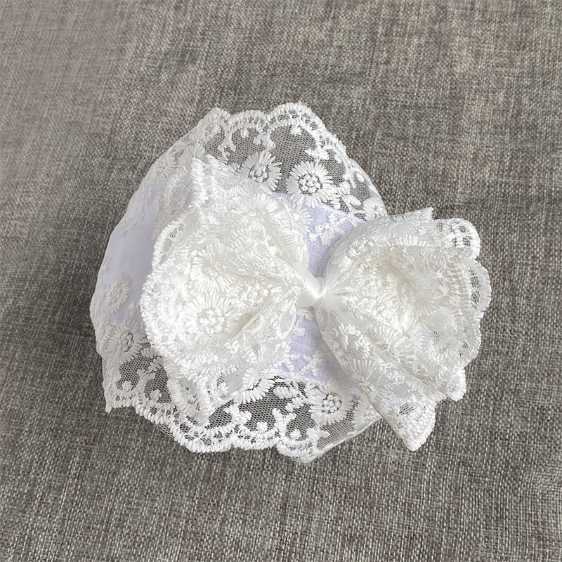 Solid With Bow Hairband - White - 3-24M - image 4
