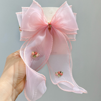 Solid With Bow Barrette - Pink - image 1