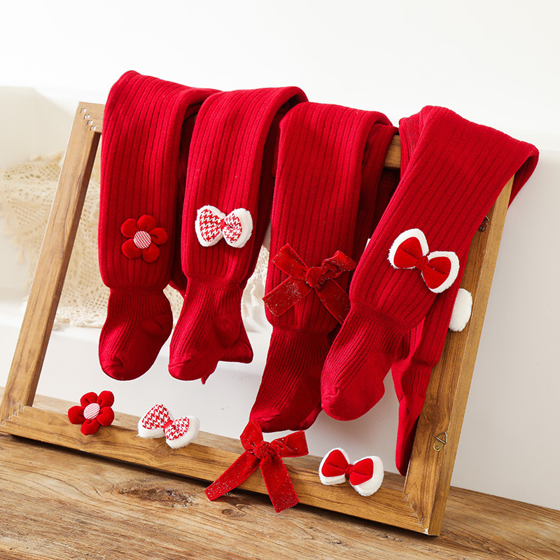 Solid With Bow Lace Thermal Leggings - image 3