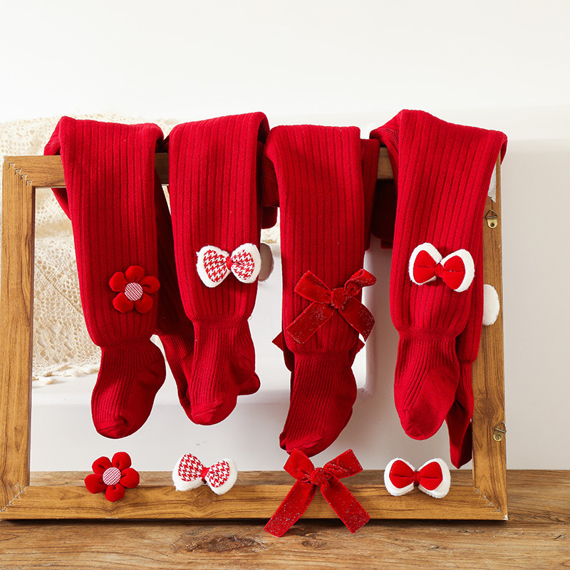 Solid With Bow Lace Thermal Leggings - image 2