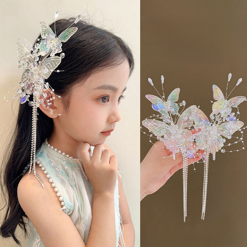 Solid With Pearls Barrette - Butterfly 2 - image 4