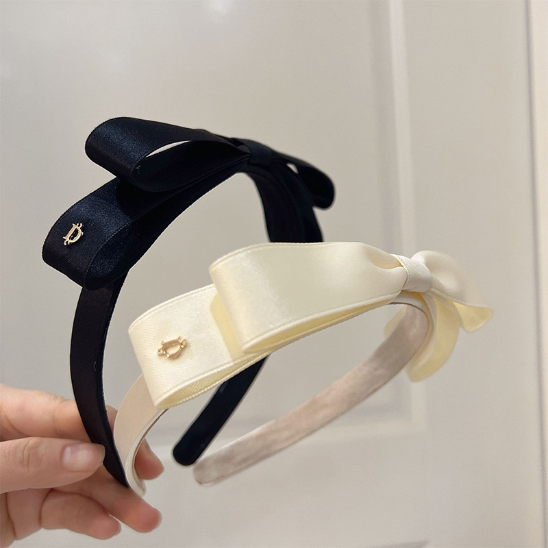 Solid With Bow Satin Hairband - image 2