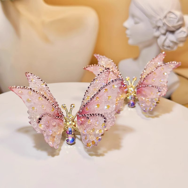 Solid With Pearls Metal Barrette - image 2