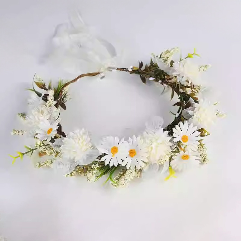 Floral With Flower Applique Hairband - White - image 4