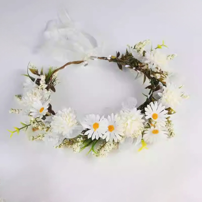 Floral With Flower Applique Hairband - White - image 4
