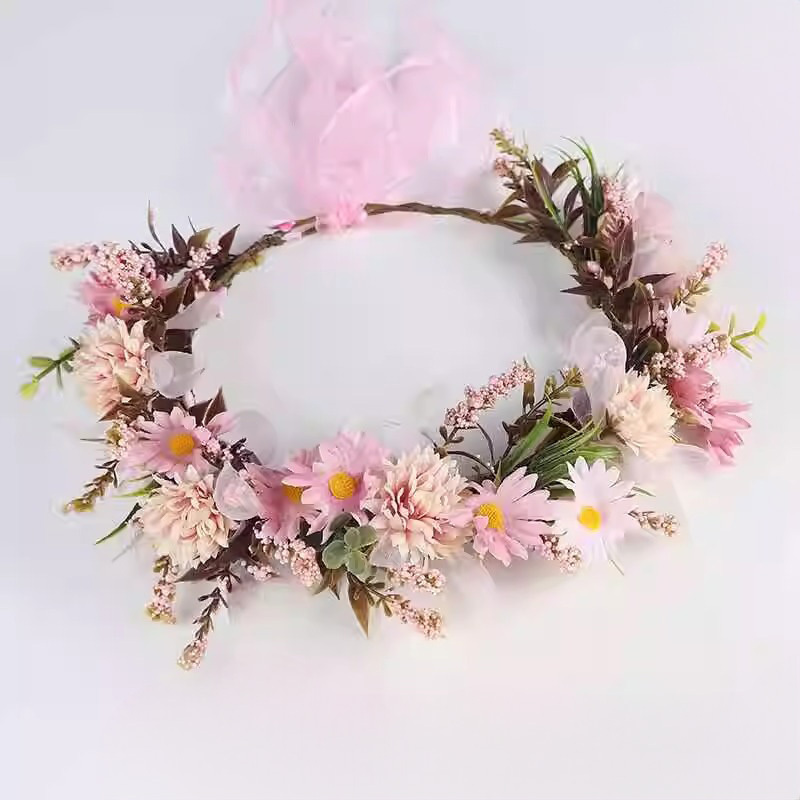 Floral With Flower Applique Hairband - Pink - image 1