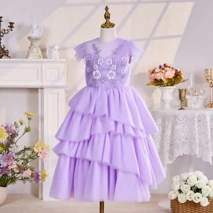 Mesh Folds Rosette Sleeveless Maxi Dresses - image 2