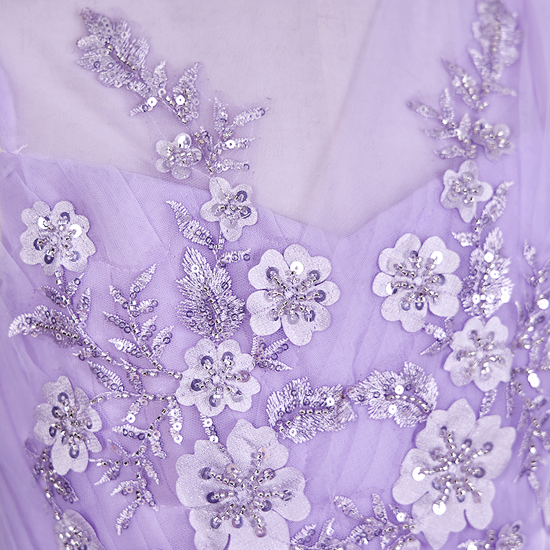 Mesh Folds Rosette Sleeveless Maxi Dresses - image 5