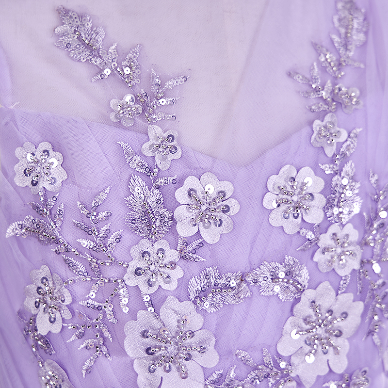 Mesh Folds Rosette Sleeveless Maxi Dresses - image 5