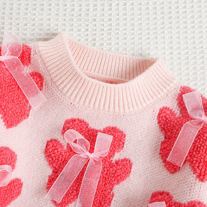 Acrylic Little Bear Bow Long Sleeves Midi Two-piece Set - image 27