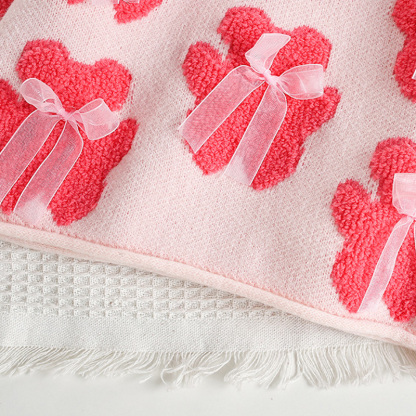 Acrylic Little Bear Bow Long Sleeves Midi Two-piece Set - image 24