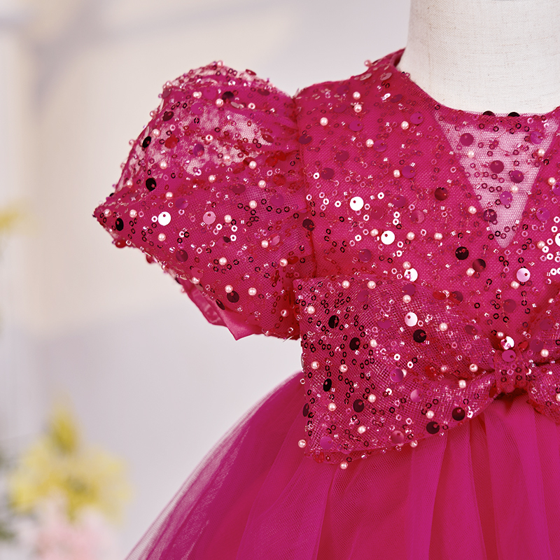 Mesh Bow Short Sleeves Midi Dresses - image 4