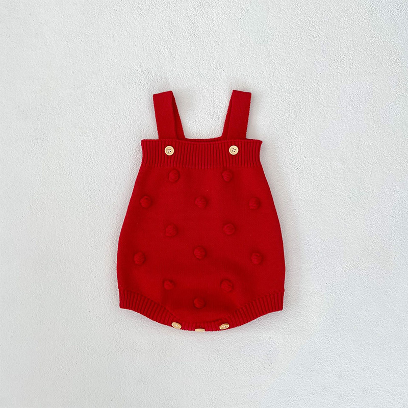 Knitting Sleeveless Regular Bodysuit - Red - 2-3Y - image 10