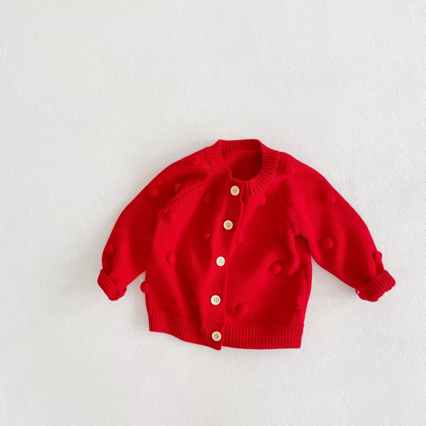 Knitting Long Sleeves Outerwear - Red - 2-3Y - image 3