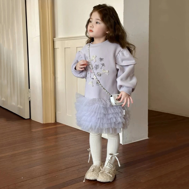 Fleece Split Joint Long Sleeves Midi Dresses - image 2