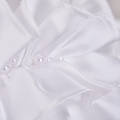 Satin Bow Folds Imitation Pearls Sleeveless Mid-long Dresses - image 7