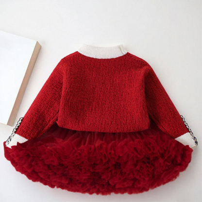 Acrylic Mesh Folds Binding Long Sleeve Regular Two-piece Set - image 3