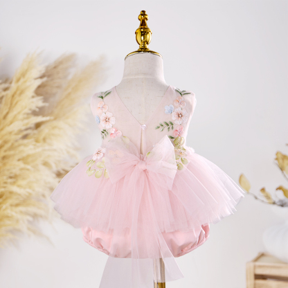 Mesh Applique Sleeveless Shorts Bodysuit - image 4