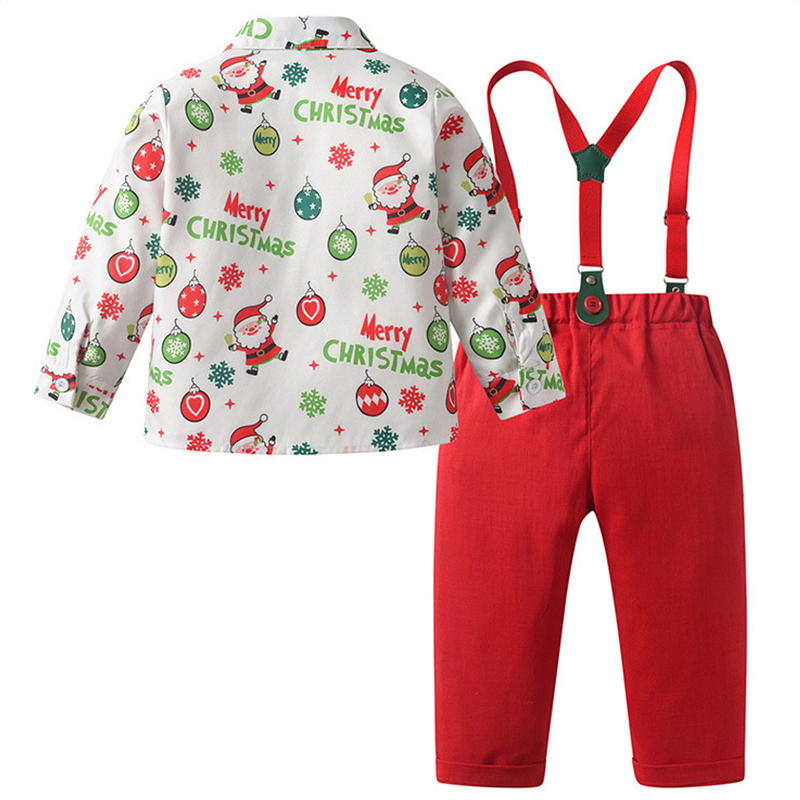 [Archive Sale] Chemical Fiber Blend Christmas Printing Long Sleeve Regular Dresses Two-piece Set - image 5