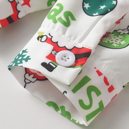 [Archive Sale] Chemical Fiber Blend Christmas Printing Long Sleeve Regular Dresses Two-piece Set - image 10