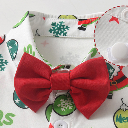 [Archive Sale] Chemical Fiber Blend Christmas Printing Long Sleeve Regular Dresses Two-piece Set - image 8