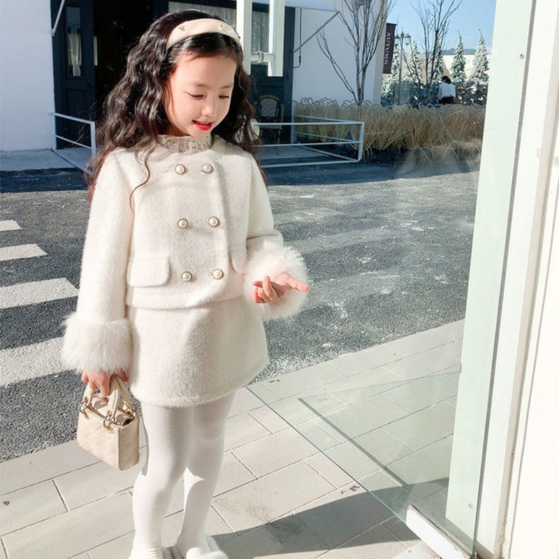 Angora-blend Imitation Pearls Fleece Long Sleeve Regular Two-piece Set - image 8