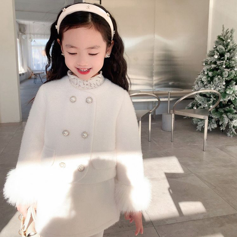 Angora-blend Imitation Pearls Fleece Long Sleeve Regular Two-piece Set - image 7