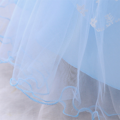 Mesh Christmas Folds Rosette Short Sleeve Mid-long Dresses - image 28