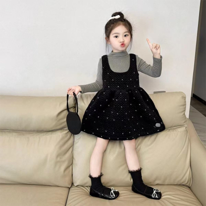 Velvet Fleece Sequins Long Sleeve Mid-long Two-piece Set - image 2