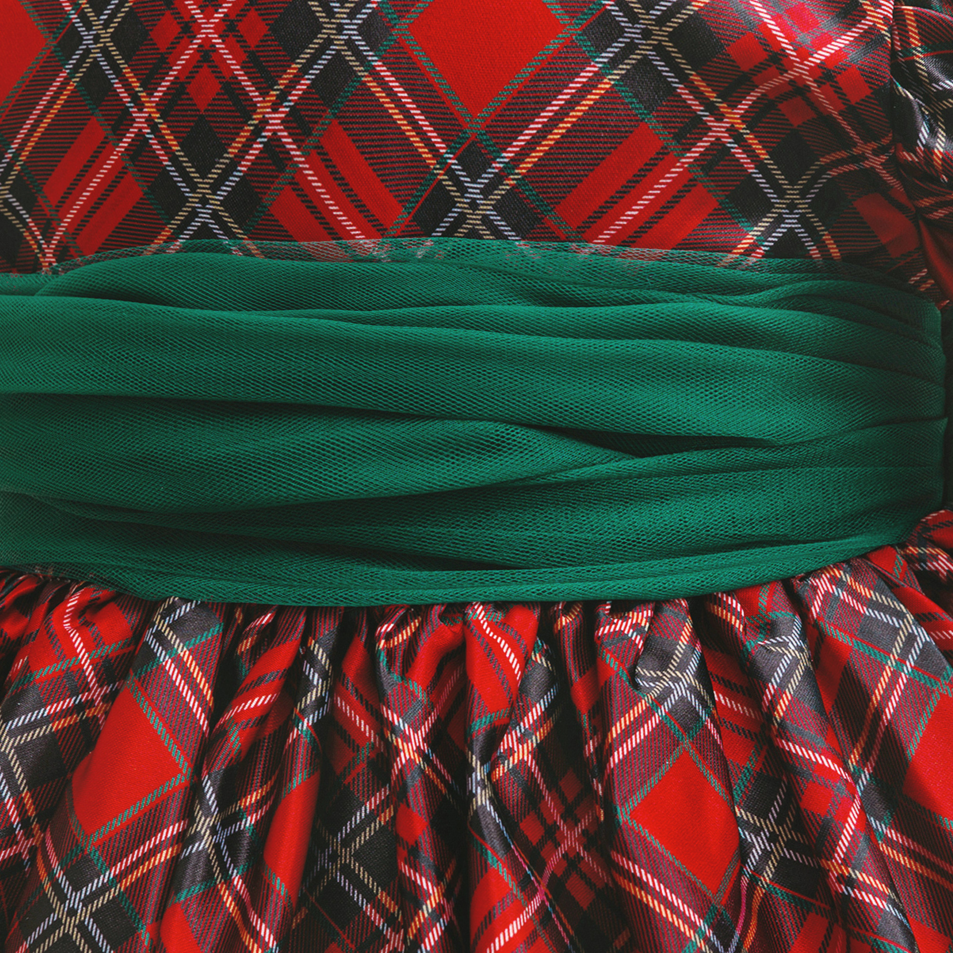 Satin Plaid Bow Short Sleeve Midi Dresses - image 9