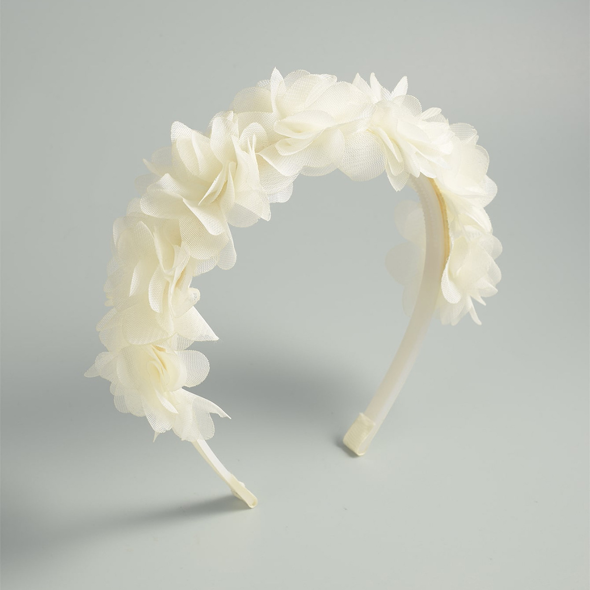 Solid With Flower Applique Hairband - White - image 1