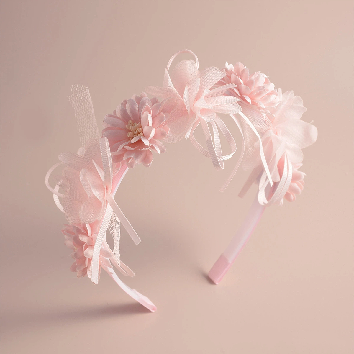 Solid With Flower Applique Hairband - Pink 1 - image 4