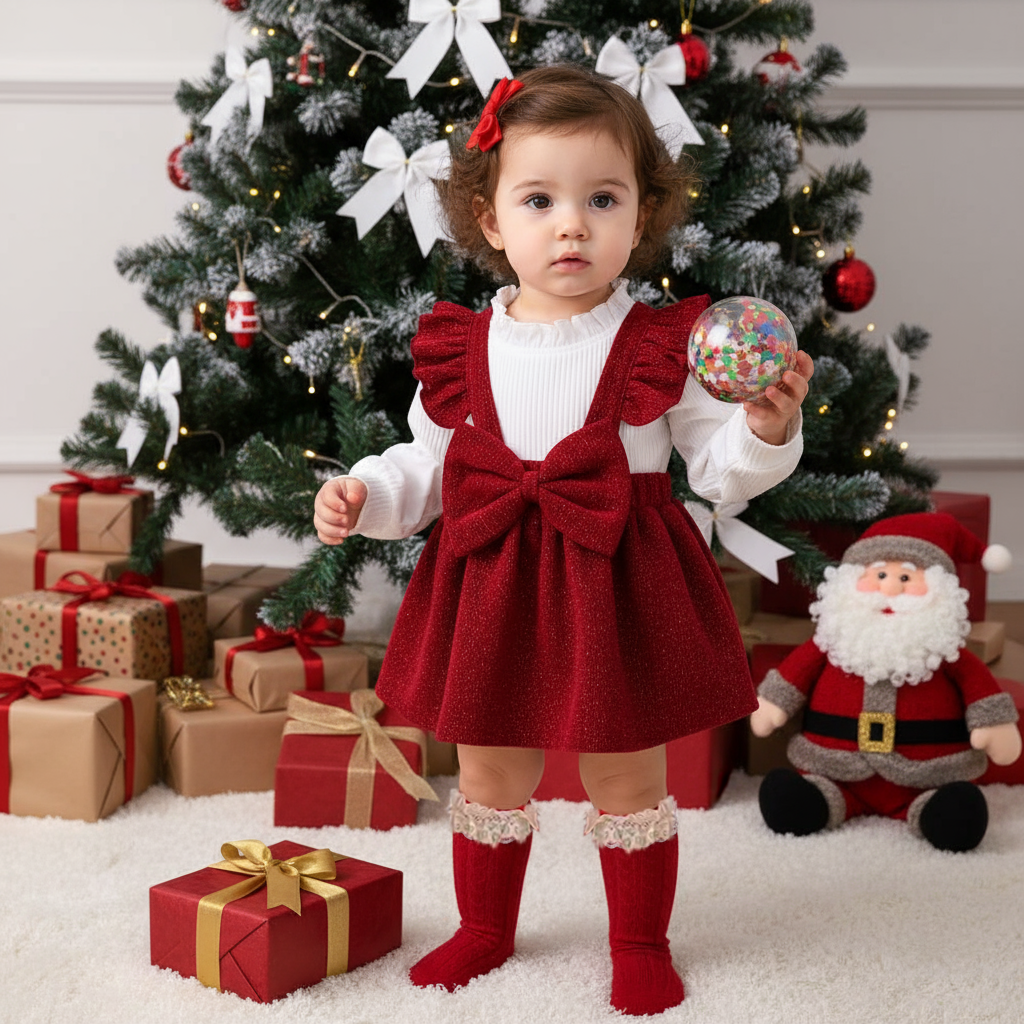 Chemical Fiber Blend Bow Long Sleeve Midi Two-piece Set - image 4