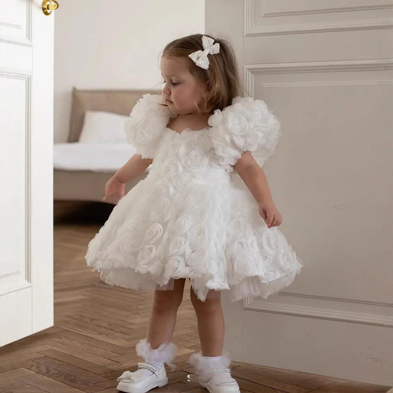 Chemical Fiber Blend Rosette Short Sleeve Midi Dresses - image 2