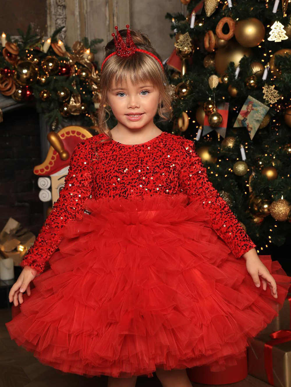 [Archive Sale] Glitter Split Joint Long Sleeve Midi Dresses - image 2