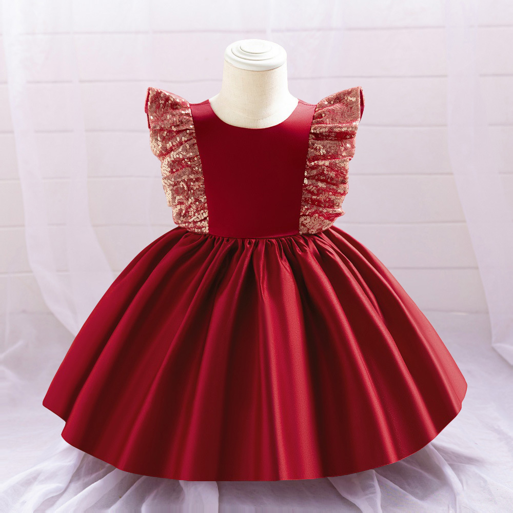 Satin Split Joint Sleeveless Midi Dresses - Red - 2-3Y - image 21