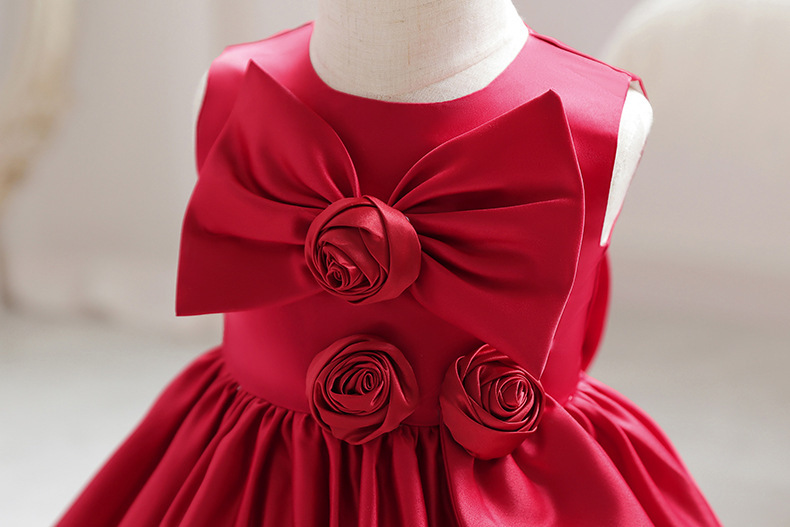 Satin Rosette Sleeveless Midi Dresses - image 21