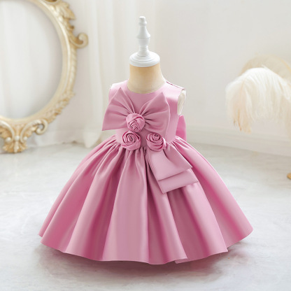 Satin Rosette Sleeveless Midi Dresses - image 2