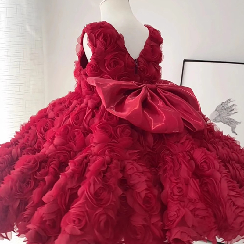 Chemical Fiber Blend Rosette Sleeveless Midi Dresses - image 3