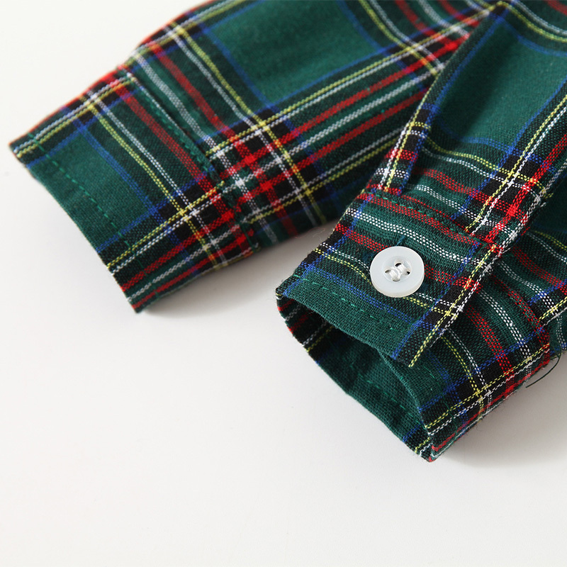 Cotton-blend Bow Overalls Long Sleeve Regular Two-piece Set - image 15