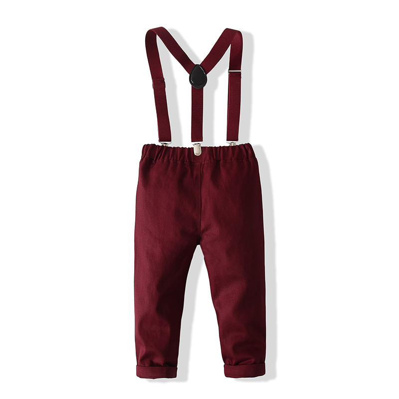 Cotton-blend Bow Overalls Long Sleeve Regular Two-piece Set - image 26