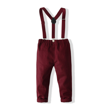 Cotton-blend Bow Overalls Long Sleeve Regular Two-piece Set - image 26