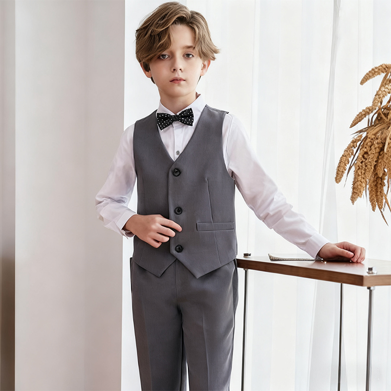 Chemical Fiber Blend Bow Long Sleeve Regular Six-piece Formal Suit - image 11