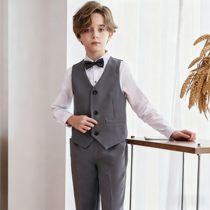 Chemical Fiber Blend Bow Long Sleeve Regular Six-piece Formal Suit - image 11