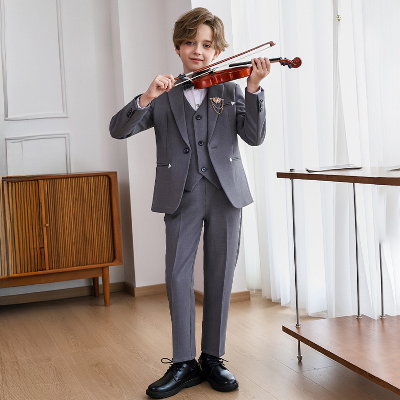 Chemical Fiber Blend Bow Long Sleeve Regular Six-piece Formal Suit - image 8