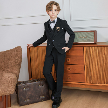 Chemical Fiber Blend Bow Long Sleeve Regular Six-piece Formal Suit - image 14